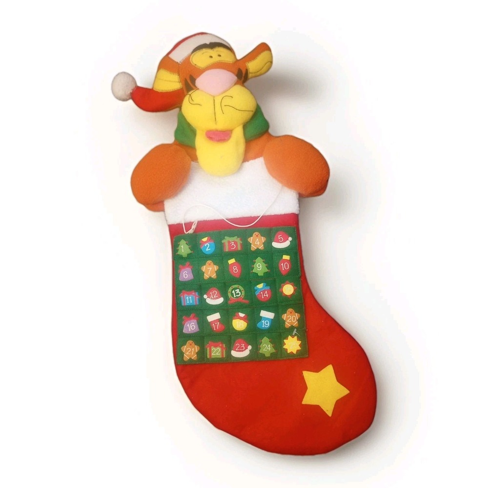Disney Gemmy Tigger Talking Advent Christmas Calendar Countdown Stocking Works